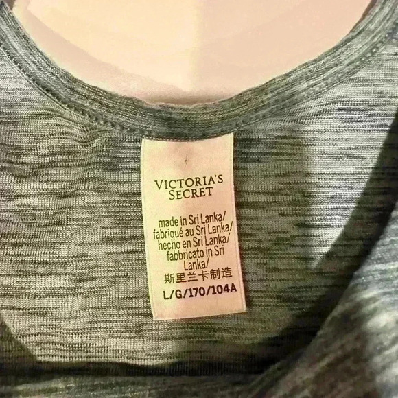 Victoria’s Secret cropped Tank Green Heathered Size Large - Picture 2 of 3